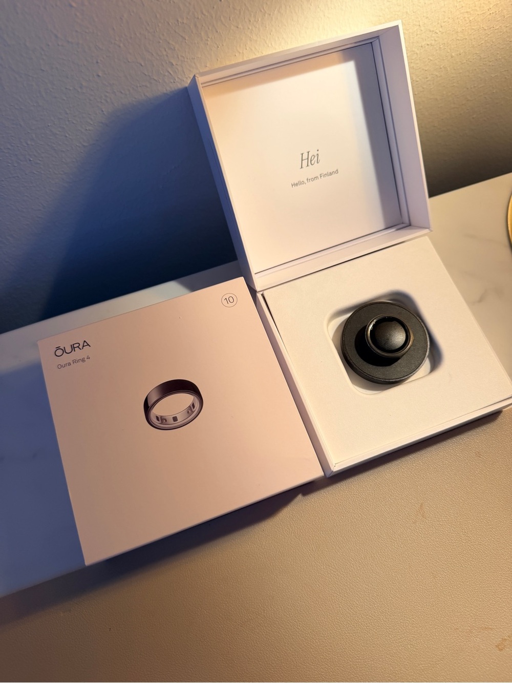 Oura Black Ring Charger with White Presentation Box